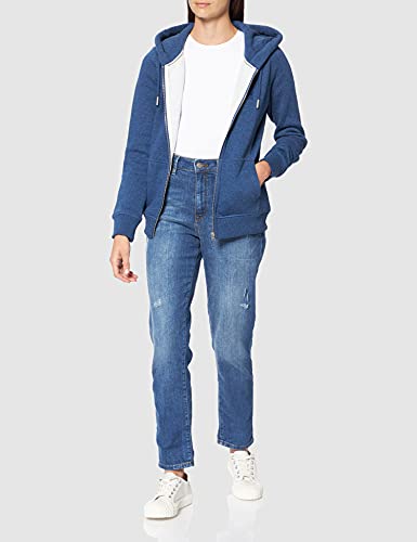 Superdry Womens Vintage Logo Embroidered Zip Hoodie, Slim Fit, Zip Fastening Bright Blue Marl Size 4 #TOP1