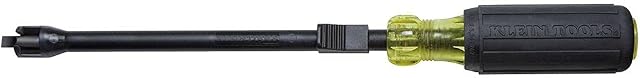 Klein Tools 32215 Slotted Screw-Holding Screwdriver, 7-Inch Length with Cushion Grip Handle ,Black,1/4-Inch