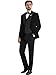 MAGE MALE Mens Velvet Suits Slim Fit Peak Lapel Tuxedo 3 Piece One Button Prom Party Banquet Blazer Vest Pants Set with Brooch Black