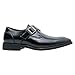 Imagen de ANUFER Hombre Monje Soltero Zapatos Inteligente Estilo Británico Cuero de Microfibra Vestido Brogues Negro SN0705155 EU46