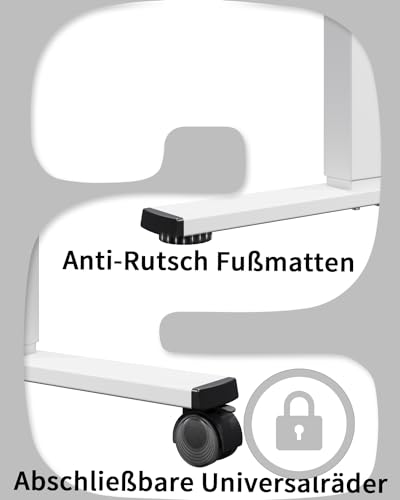 Flamaker Höhenverstellbarer Schreibtisch Elektrisch Tischgestell Höhenverstellbar Elektrisch 2-Fach-Teleskop Mit Memory-Steuerung Höhenverstellbarer Schreibtisch Gestell (Weiß)