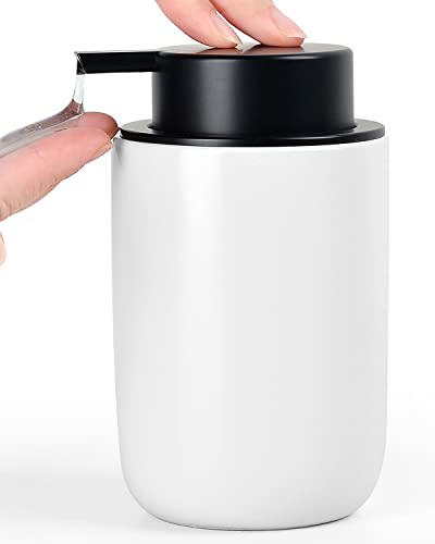 Image of BosilunLlife Lotion Pump Dispenser - Bathroom Soap Dispenser White Kitchen Dish Soap Ceramic Small Liquid Soap Dispenser for Bathroom Lotion Hand Pump Dispenser