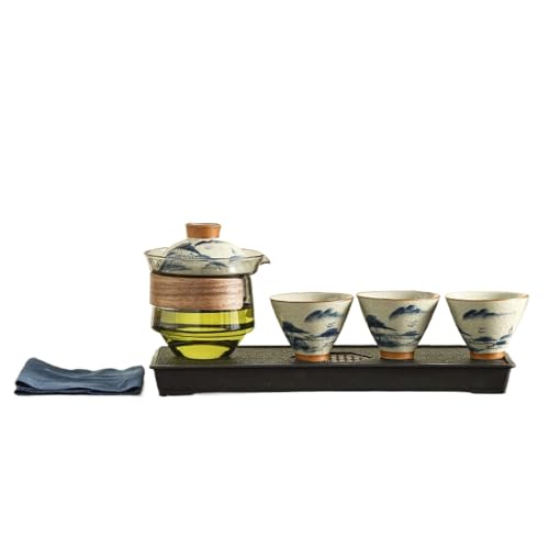 Juego de té de viaje portátil de porcelana para preparar infusiones sin derrames en el coche