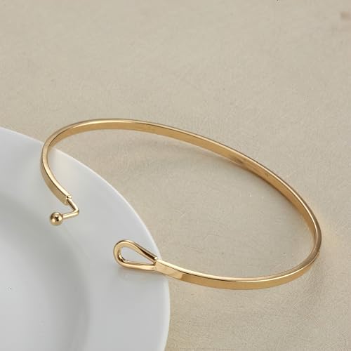 Bangle Bracelets for Women Gold Trendy Dainty Gold Bracelets for Women Simple Delicate Thin Cuff Bangle with Hook Non Tarnish Jewelry Gifts Minimalist Jewelry2