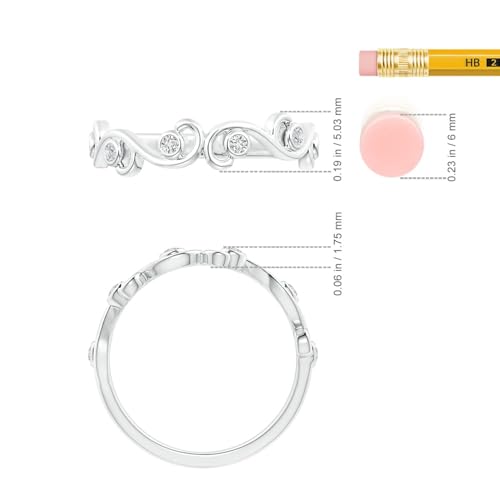 Lab Grown Diamond Ivy Scroll Half Eternity Ring in Sterling Silver/ 14K Gold/Platinum for Women | April Birthstone Jewelry, Valentines, Birthday, Christmas Gift For Women4