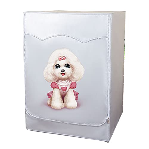 Funda Lavadora Exterior Impermeable Lavadora de protector solar cubierta lavadora protección impermeable poliéster recubrimiento tambor caja protectora(AB,60x65x85cm XL)