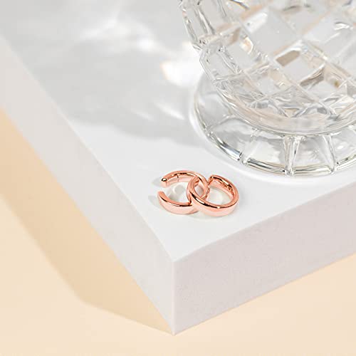 Image of PAVOI 14K Gold Plated 925 Sterling Silver Round Huggie Ear Cuff Earrings for Women | Clip On Cartilage Cuff Earrings