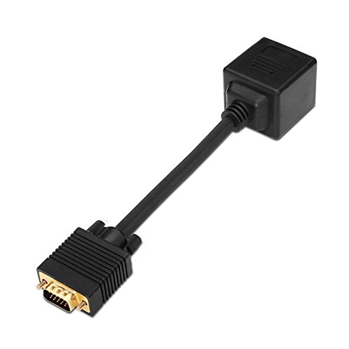 SVGA(3C+9) HDB15/M-2xHDB15/H Double Output Cable Male to Female Gold 20cm