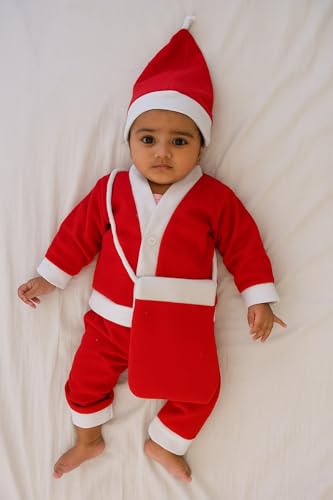 Image of Santa Claus Dress For Kids, Santa Claus Dress For New Born Baby Girl & Baby Boy, Christmas Costume Dress