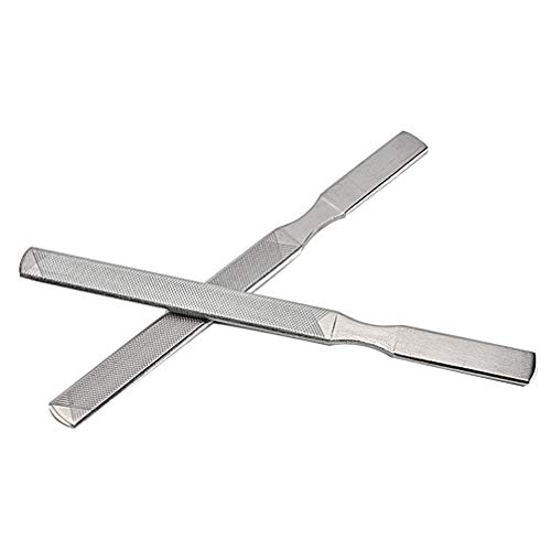 Lurrose Lixas De Unha De Aço Inoxidável 2Pcs Metal Buffers Lixa de Unhas Profissional Manicure Pedic