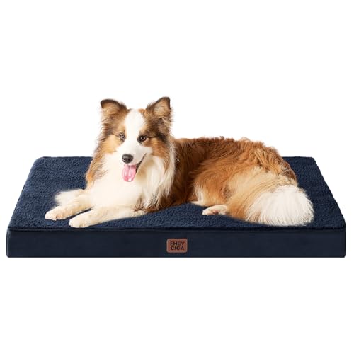 Image of EHEYCIGA Orthopedic Dog Bed Large with Removable Washable Cover, 41IN Navy
