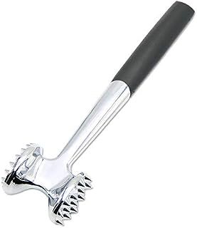 Meat Tenderizer Mallet Hammer Tool for Kitchen Pounding and Tenderizing Meats Steak and Chicken, Heavy Duty, Stainless Steel Zinc Alloy, Double-Sided, Great Grip by Amison