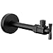 Delta Faucet 1/2" x 3/8" Angled Supply Stop Valve with Traditional Handle Black, Water Shut Off Valve, Brass Shut Off Valve, 1/4 Turn Shut Off Valve, Matte Black DT022203-BL