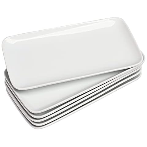 WishDeco Servierplatte Rechteckig Weiß, Teller Set Weiss Cover