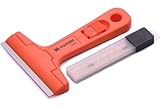 Edward Tools Razor Blade Scraper Tool with Replacement Blades - Scraper for Glass Top Stove, Cleaning Kitchen, Remove Stickers, Caulk, Clean Tile, Windshield - Quick Blade Change - Steel Alloy Blade