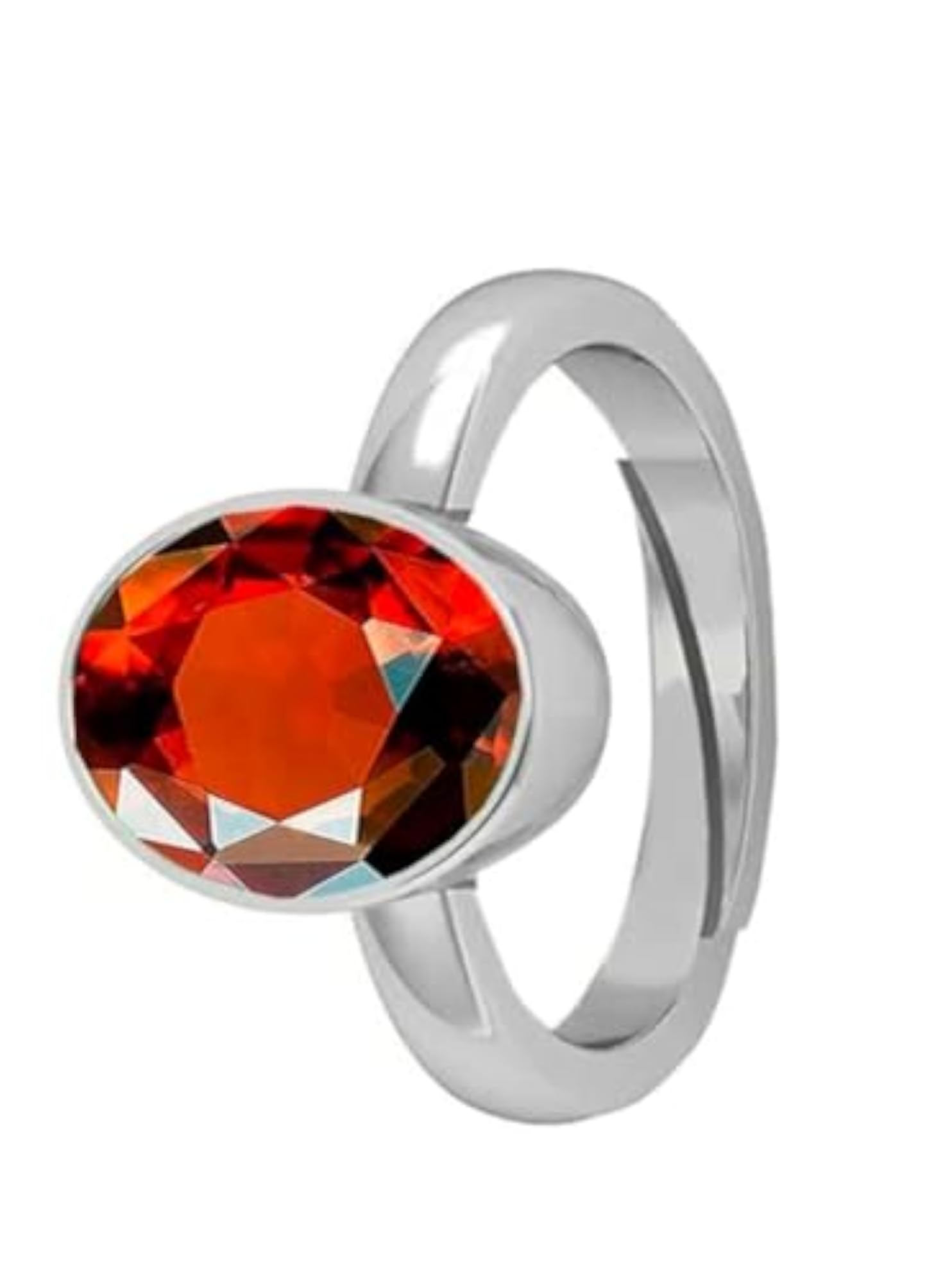 Adjustable Hessonite Garnet Gomed Ring, Astrological Stone