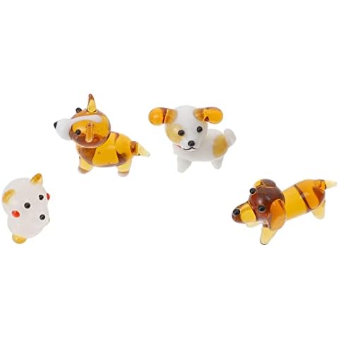 ORFOFE Glass Collection Household Little Akita Pet Animal Imitated Statue Dog Home Desk Paperweight Small Tabletop Mini Craft Landscape Decor Blown Decors Figurines Adornments Cover