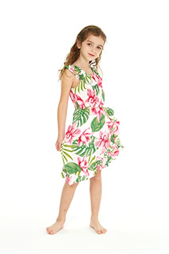 Image of Matchable Family Hawaiian Wrap Dress, Lotus and Orchid, Girl, Size 8