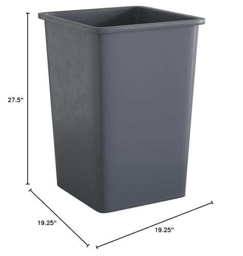 Image of 35 Gallon Grey Square Commercial Trash Can