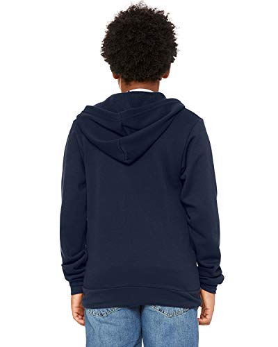 BELLA + CANVAS Youth Sponge Fleece Full-Zip Hoodie L Navy2