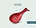 Ceramic Spoon Rest, by Kook, Spoon Rest for Stovetop, Kitchen Decor, Farmhouse Kitchen Decor, Ladle, Utensil Holder, Dishwasher Safe, for Home and Coffee Bar Accessories, Set of 2 (Cherry)