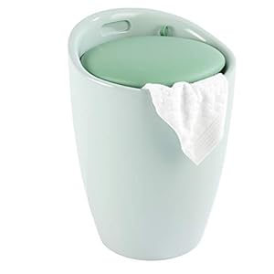 WENKO Badkruk Candy Mint, mooie zitgelegenheid, kruk met opbergruimte voor de badkamer en woonkamer, geïntegreerde…