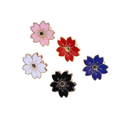Broche fleur cerisier en alliage : un lot de 5 breastpins élégants et créatifs