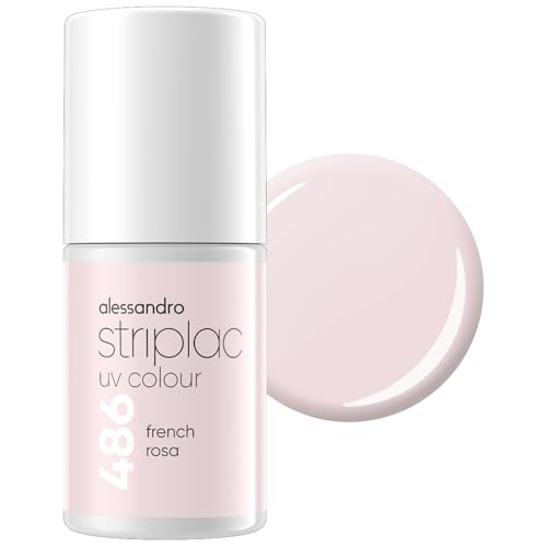 alessandro Striplac UV-Nagellack French Rosé - Deckend & Kratzfest bis zu 15 Tage - Leichtes Auftragen - Schonende Abziehtechnologie - Vegan - Rosa, 6,5ml