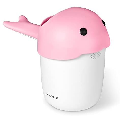 Navaris Jarra de baño para bebé - Recipiente para aclarar el cabello en la ducha bañera - Vaso de aclarado para evitar jabón en los ojos - Rosa Cover