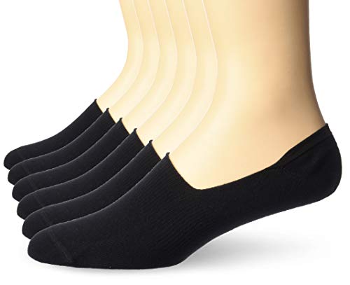 Amazon Essentials Men's Loafer Liner Sock, Black, Shoe Size: 12-16