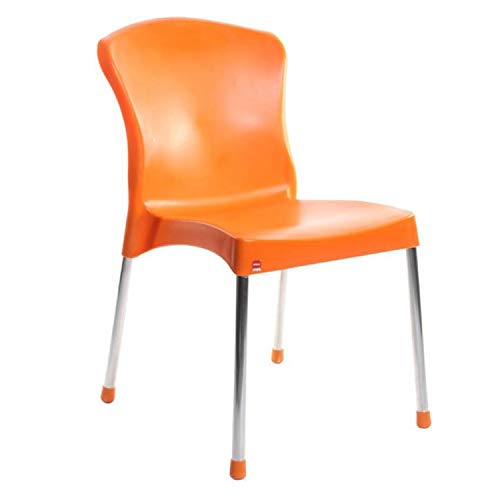 Image of Cello Milano Chair Set Pack of 2 - Orange | Strong and Durable | Easy to Clean | Chair for Living Room, Bed Room, Kitchen, Office Room, Outdoor | 3 Years Warranty