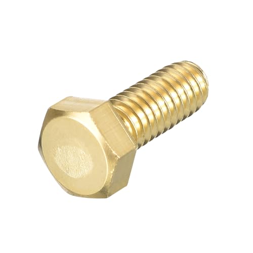 Image of METALLIXITY Hex Head Screw Bolt (5 /16-18x3 /4 inch) 1Pcs, Brass Fully Threaded Solid Brass Hex Bolts Machine Screws - for Machinery Repair