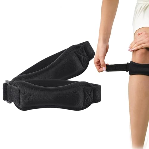 EIHI 2 Piezas Cinta Rotuliana Rodilla, Rodillera Rotuliana Adjustable, Rodilleras Menisco y Ligamento, para Correr, Gym, Sujeta y Protege La Rodilla, Unisex