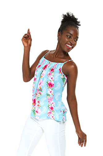 Image of Hawaii Hangover Family Matching Clothes, Pink Hibiscus Vine Turquoise | Family matching Hawaiian outfits, Pink Hibiscus Vine Turquoise, lightweight rayon, machine washable, tropical floral print