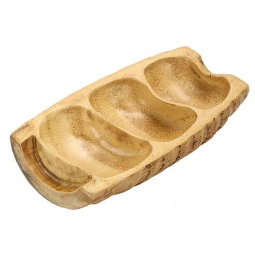 TOPBATHY Postres de Bambú con Compartimentos Platter de Servicio Multifuncional Secos Galletas y Snacks