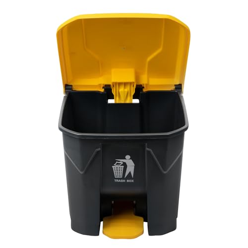Caneca de basura rectangular gris con pedal 8 galones miniatura 6