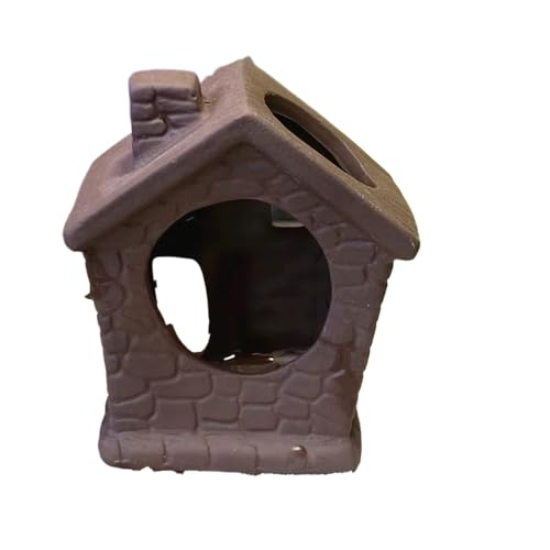 tonntyann 水槽の隠れ家 素焼きの隠れ家 魚のトンネル きのこハウス 家 小屋 隠れ家 ベタ魚の隠れ家 アクアリウム オーナメント 洞窟ミニ シェルター 熱帯魚 水槽 アクセサリー 置物 小型 オブジェ セラミックロックケーブ 魚 エビ カニ 隠し