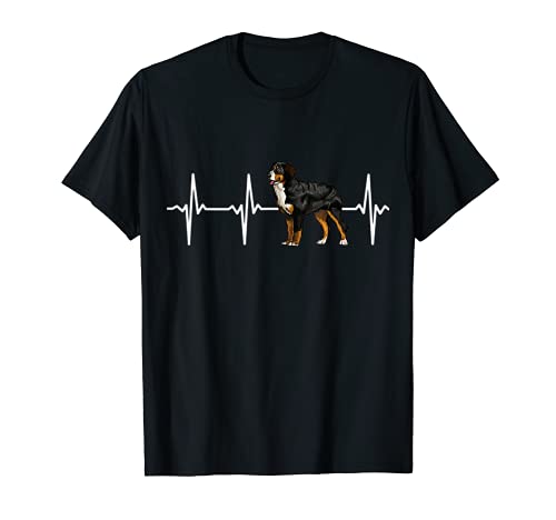 Bernese Mountain Dog Heartbeat Love My Dog T-Shirt, Black
