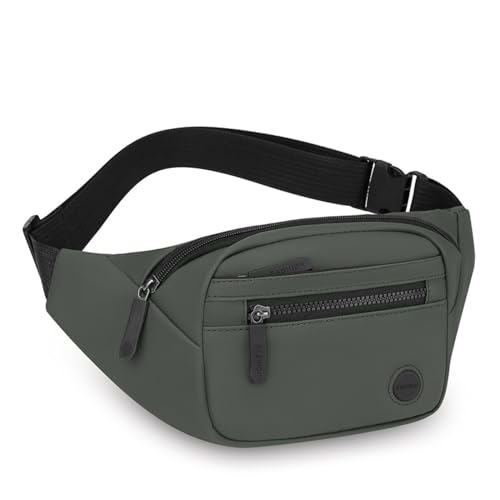 Vlfn ウエストポーチ ウエストバッグ メンズ レディース 軽量コンパクト 完全防水 大容量 3WAY 多機能 撥水ナイロン 調整可能ストラップ アウトドア 散歩 ランニング ポーチ 旅行 仕事 作業用 男女兼用 おしゃれ (アーミーグリーン)