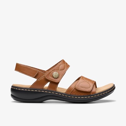 Clarks Clarks Collection Women's Leisa Meadow Sandal, Tan Leather, 9 W US