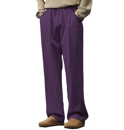 Men's Pants Slacks Casual Lightweight Pants Loose-fit Style3