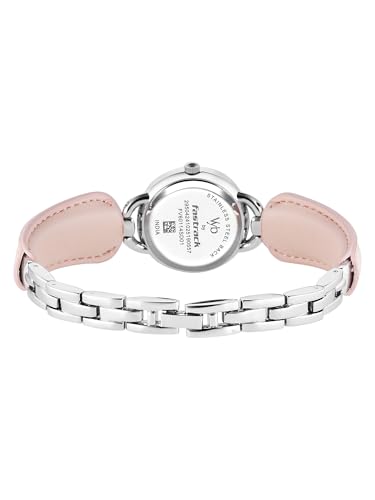 Image of Fastrack Vyb Muse with Quartz Analog Pink Dial Steel PU Leather & Alloy Strap Watch for Girls - FV60114SD01W