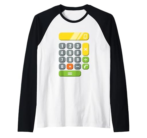 Disfraz de calculadora para Halloween, fácil cosplay, matemáticas, friki Camiseta Manga Raglan | Ya disponible en tu tienda friki favorita! En mundofriki.es!