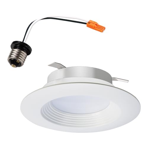 Image of HALO LT 4 Inch LED Recessed Lights Trim 5000K, Dimmable Baffle Can Light, Title 20 Compliant -LT460WH6950R-CA