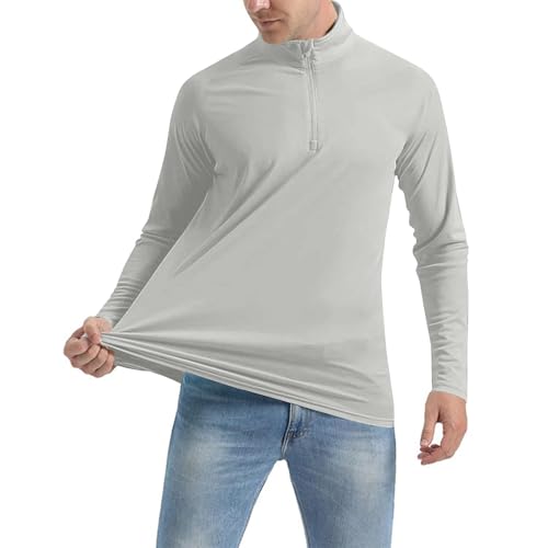 Quarter Zip Sun Shirts for Men UPF 50+ UV Protection Long Sleeve Shirts Quick Dry Beach Golf Rash Guard Clothings2