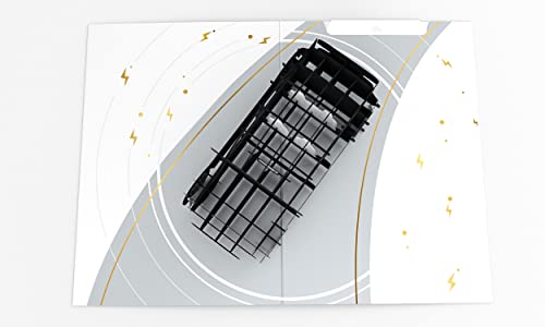 WOWPAPERART Pop Up 3D Greeting Card for Tesla Model 3 New Owners - Love, Birthday, Christmas, Congratulations, Surprise - Blank Insert Personalized Message - 5x7 Inches (3 - Black - 19" - B&W) - Thumbnail 4
