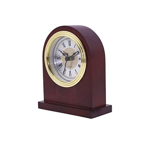 Reloj de escritorio decorativo con base de madera analógico para interiores 4