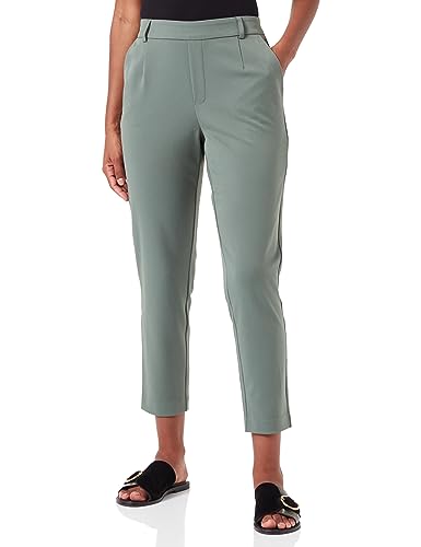 Vila Vivarone Hw Slim Pant – Noos Pantaloni In Tessuto, Verde Duck, 44 Donna-image