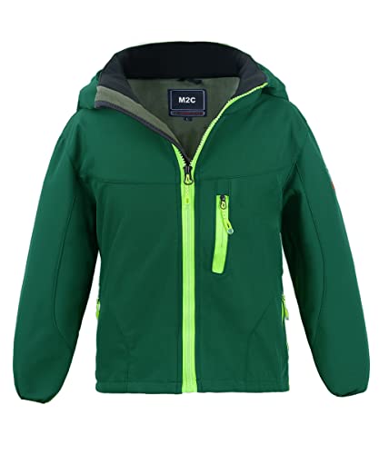 M2C Boys Hooded Waterproof Windbreaker Fleece Lined Softshell Jacket 5T Green #TOP27