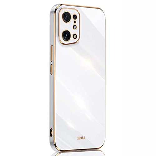 SEAHAI Funda para OPPO Find X5, Galvanoplastia de Diseño de Phnom Penh Elegante Delgada a Prueba de Golpes TPU de Goma Suave Carcasa de Silicona Colorida, Blanco